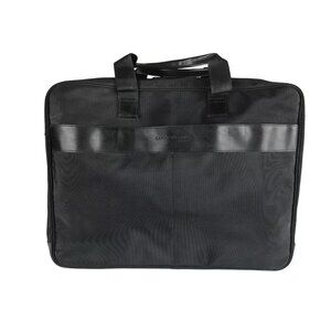 Kenneth Cole New York Unisex Black Canvas Zip Around Double Handles Laptop Bag